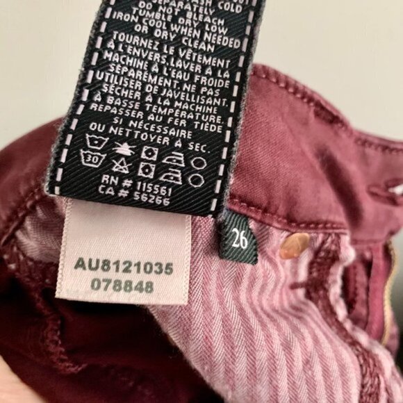 7famk B(AIR) Colour Ankle Skinny Jean Denim in Oxblood - Picture 14 of 16